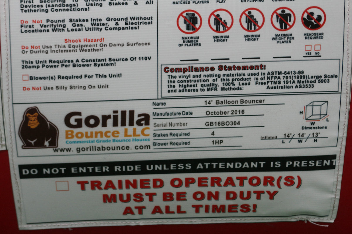 14ft Balloon Bounce House - Detail