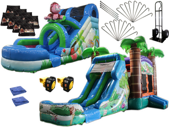 Crazy Tropical Water Slide Bounce House Commercial Grade Startup Package
